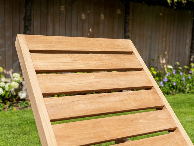 Teak ligbed Mugello Sunlounger