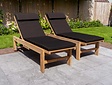 2x Teak sunlounger Mugello met kussens