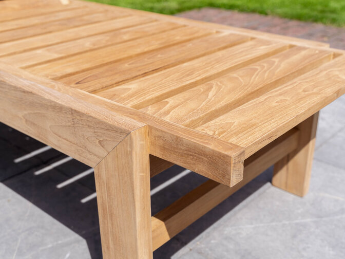 2x Teak sunlounger Mugello met kussens