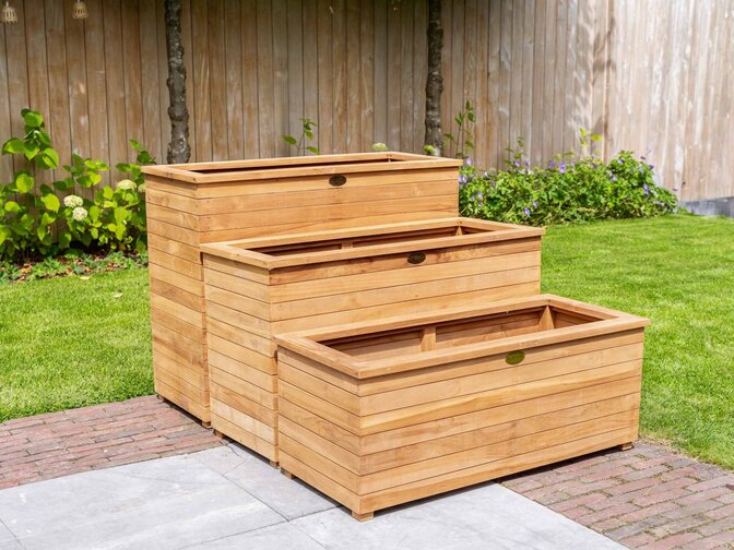 Teak plantenbak 40x100x80cm