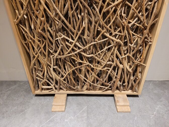 Roomdivider met takken - bruin - 120x200cm