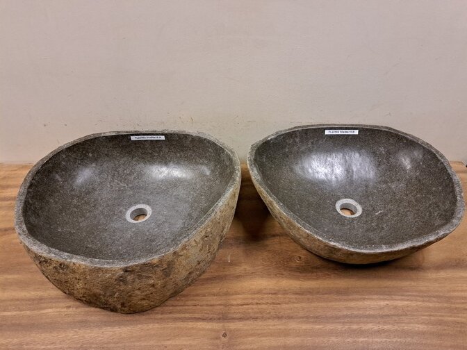 2 waskommen uit 1 steen - 51x50x15cm - FL22502