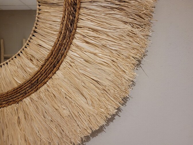 Ronde spiegel 110cm - Gracio - Abaca omlijsting