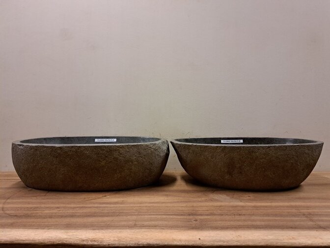 2 waskommen uit 1 steen - 55x35x15cm - FL22602