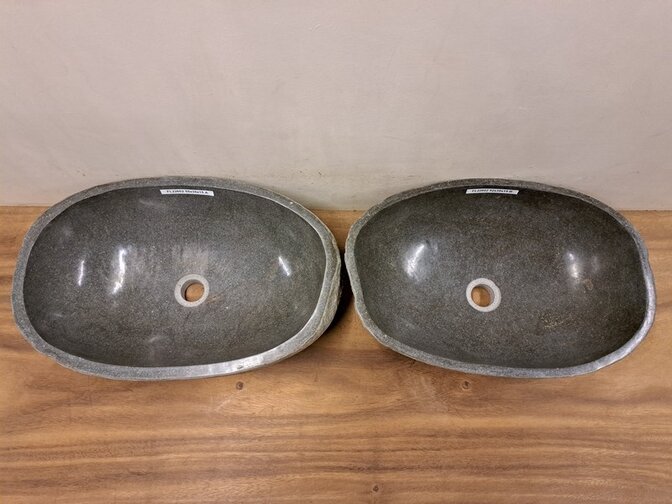 2 waskommen uit 1 steen - 55x35x15cm - FL22602