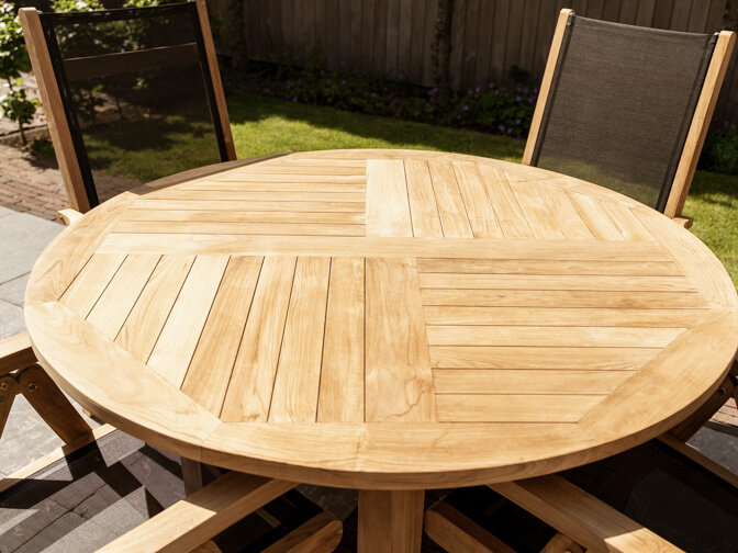 Tuinset Toscane 135 met 4 verstelbare tuinstoelen