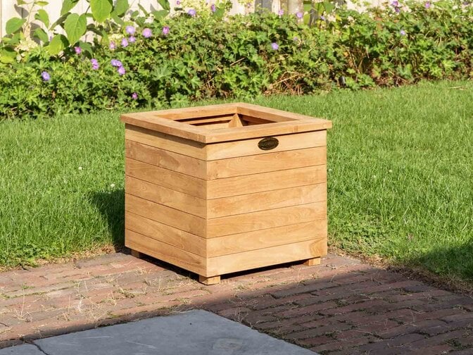 Teak bloembak 40x40x40cm