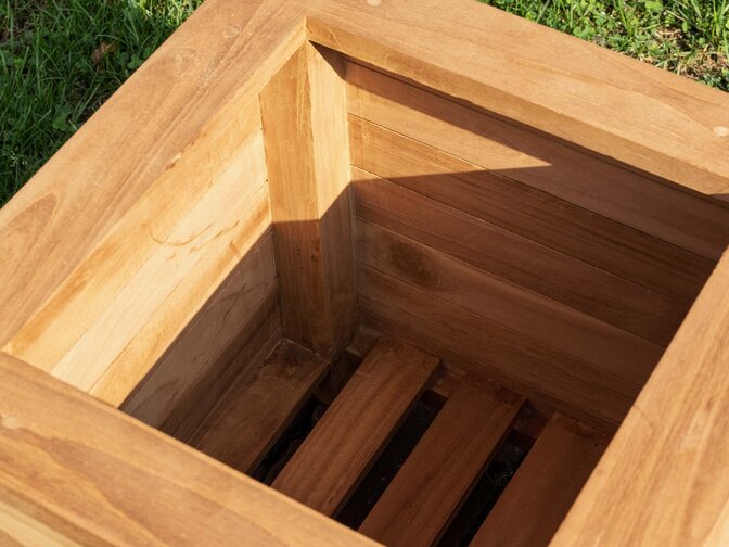 Teak bloembak 40x40x40cm