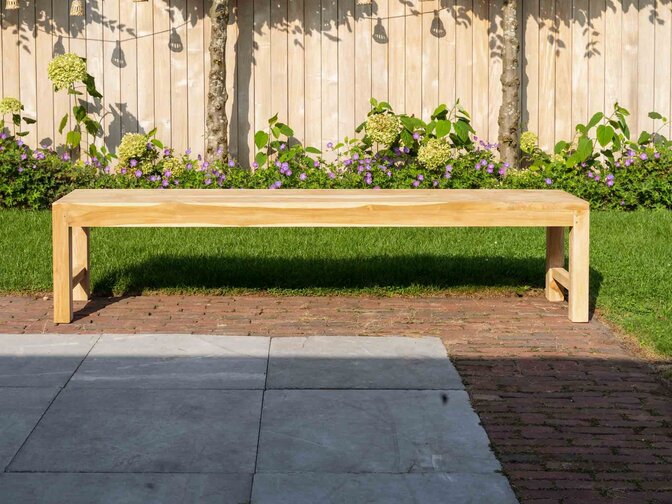 Teak parkbank Napoli zonder rugleuning 200cm