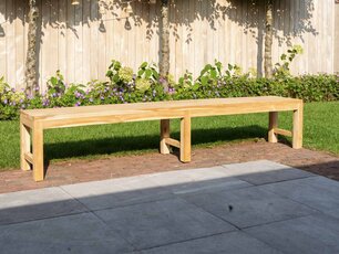 Teak parkbank Napoli zonder rugleuning 250cm
