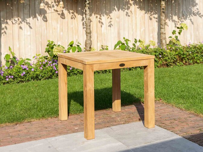 Teak houten tuintafel vierkant Venice 80cm