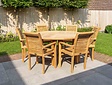 Teak tuinset Toscane 155 met 6 stapelbare stoelen