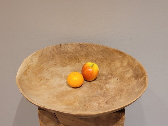Dunne houten fruitschaal 60cm