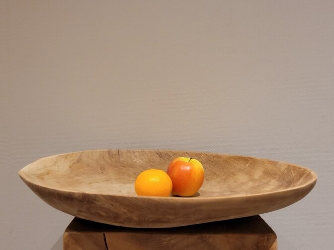 Dunne houten fruitschaal 60cm