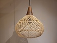 Hanglamp Ibiza stijl 40x40cm - houten top