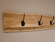 Teak wandkapstok 20x80cm - 3 haken
