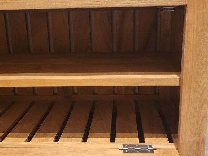 Teak schoenenkastje 90cm - Naturel
