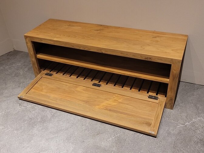 Teak schoenenkastje 130cm - Naturel