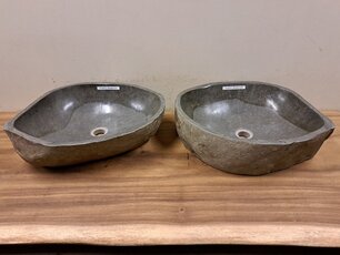 2 waskommen uit 1 steen - 50x42x15cm - FL22721