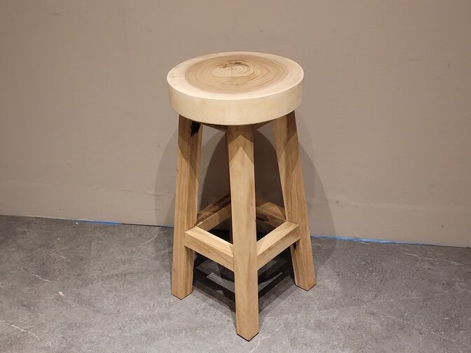 Boomstam barkruk - rond- 75cm