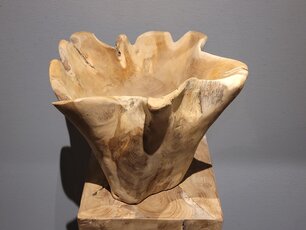Teak wortelhout vaas stervorm 30/35x30cm
