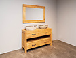 Teak badmeubelset 140cm Naturel incl  spiegel & waskommen