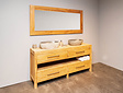 Badmeubel set 180cm Naturel incl  spiegel & waskommen