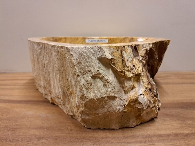 Waskom van versteend hout - 45x39x15cm - FL22790