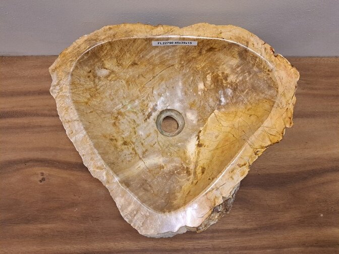 Waskom van versteend hout - 45x39x15cm - FL22790