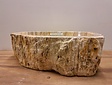 Waskom van versteend hout - 48x34x15cm - FL22794