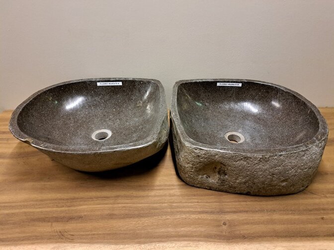 2 waskommen uit 1 steen - 46x43x15cm - FL22863