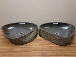 2 waskommen uit 1 steen - 59x41x15cm - FL22866