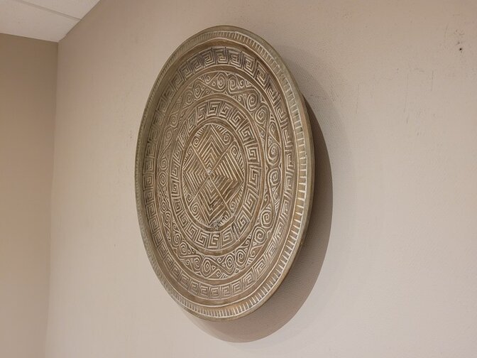 Ronde houten schaal gegraveerd- 60cm