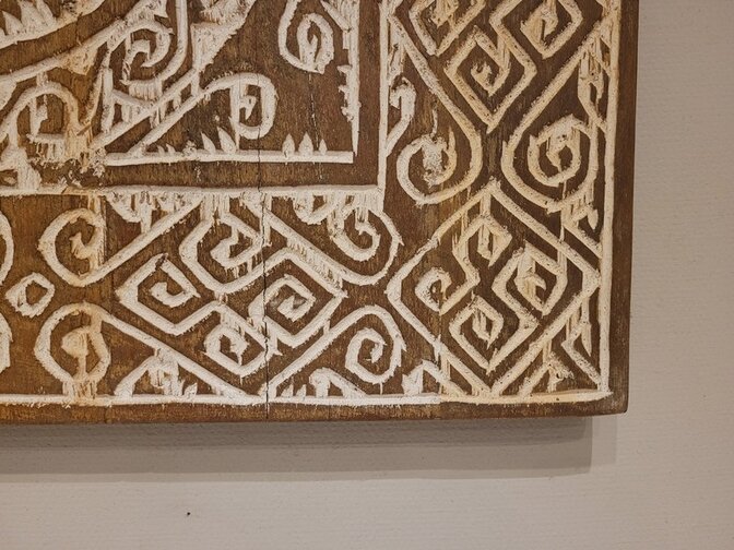 Wandpaneel met houtsnijwerk 55x55cm