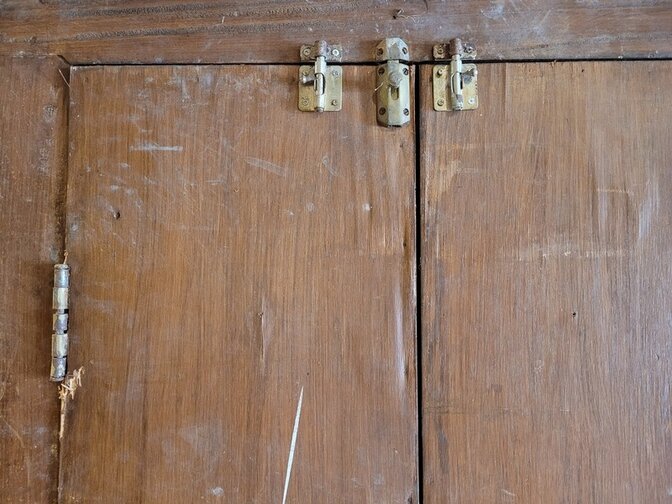 Oude Indonesische deur met kozijn - 100x205cm