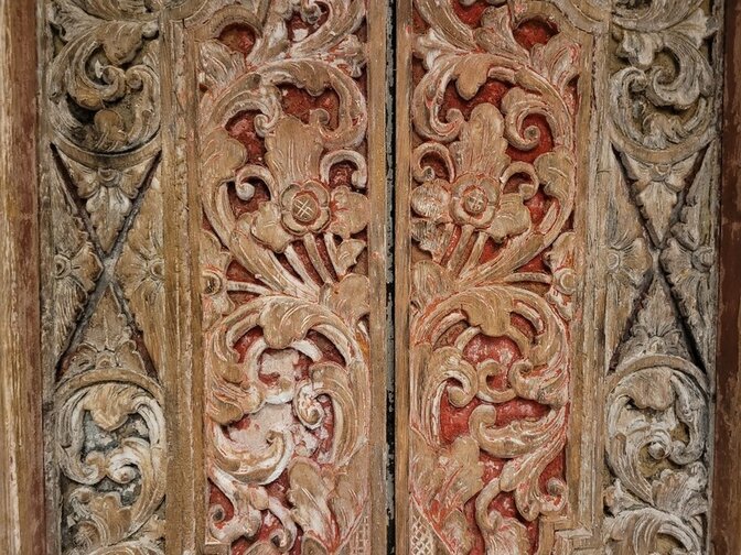 Oud raam met kozijn - 75x90x9cm