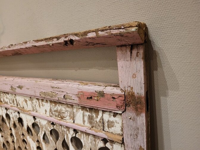 Oud houten frame Roze - 130x70cm - woondecoratie