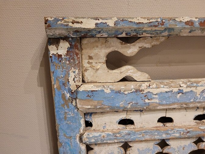 Oud houten frame Blauw - 130x70cm - woondecoratie