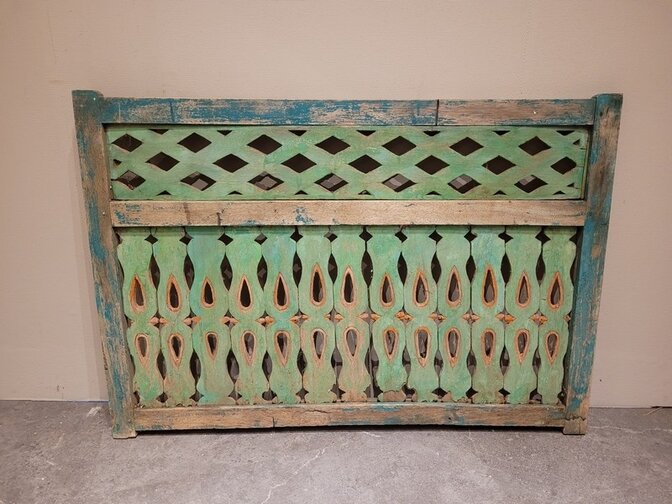 Oud houten frame Groen/Wit - 115x80cm - decoratie