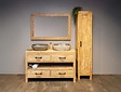 Badmeubel set 140cm incl  kast, spiegel & waskommen White Wash