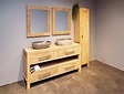 Badmeubelset 160cm incl kast, spiegels & waskommen White Wash