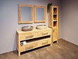 Badmeubelset 160cm incl kast, spiegels & waskommen White Wash