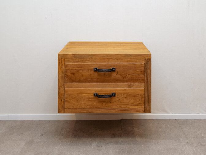 Zwevend badkamermeubel 80x45x50cm - Naturel