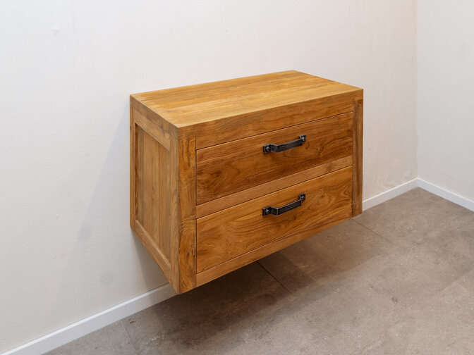 Zwevend badkamermeubel 80x45x50cm - Naturel