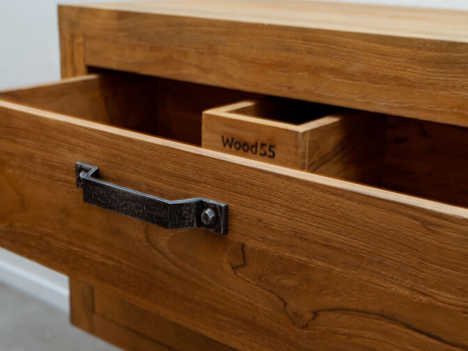 Zwevend badkamermeubel 80x45x50cm - Naturel