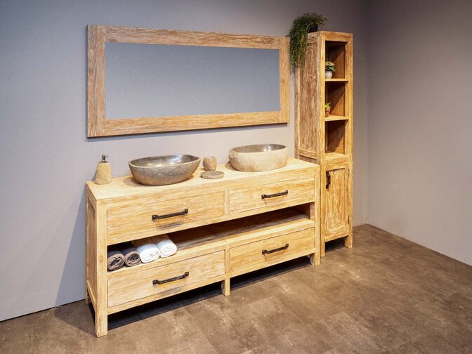 Compleet Badmeubelset 180cm in White Wash