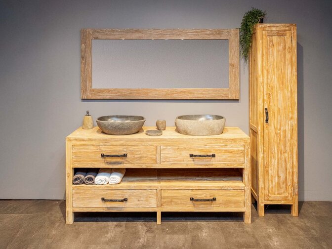 Compleet Badmeubelset 180cm in White Wash