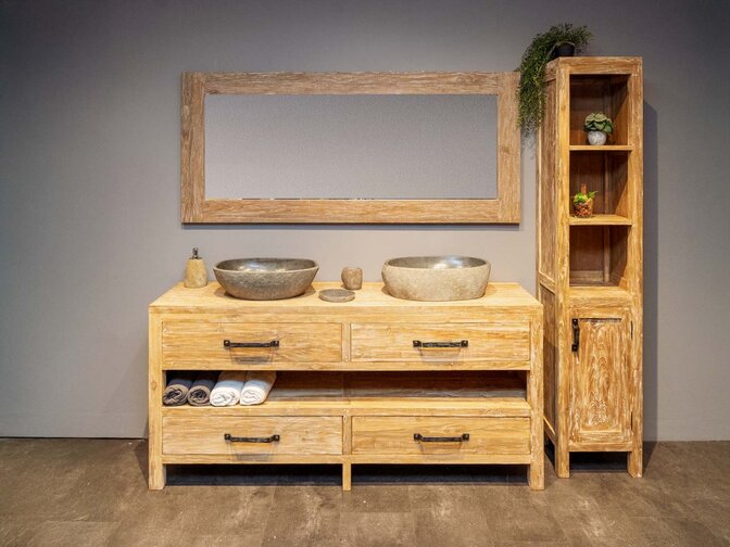 Compleet Badmeubelset 180cm in White Wash