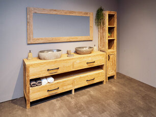 Compleet Badmeubelset 200cm in White Wash Compleet Badmeubelset 200cm in White Wash