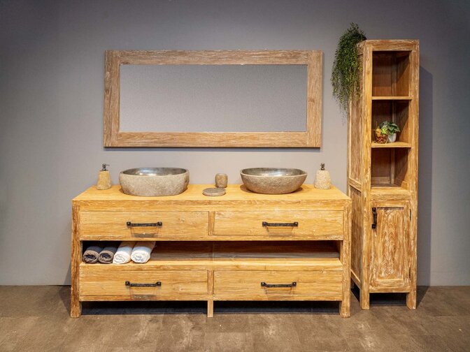 Compleet Badmeubelset 200cm in White Wash